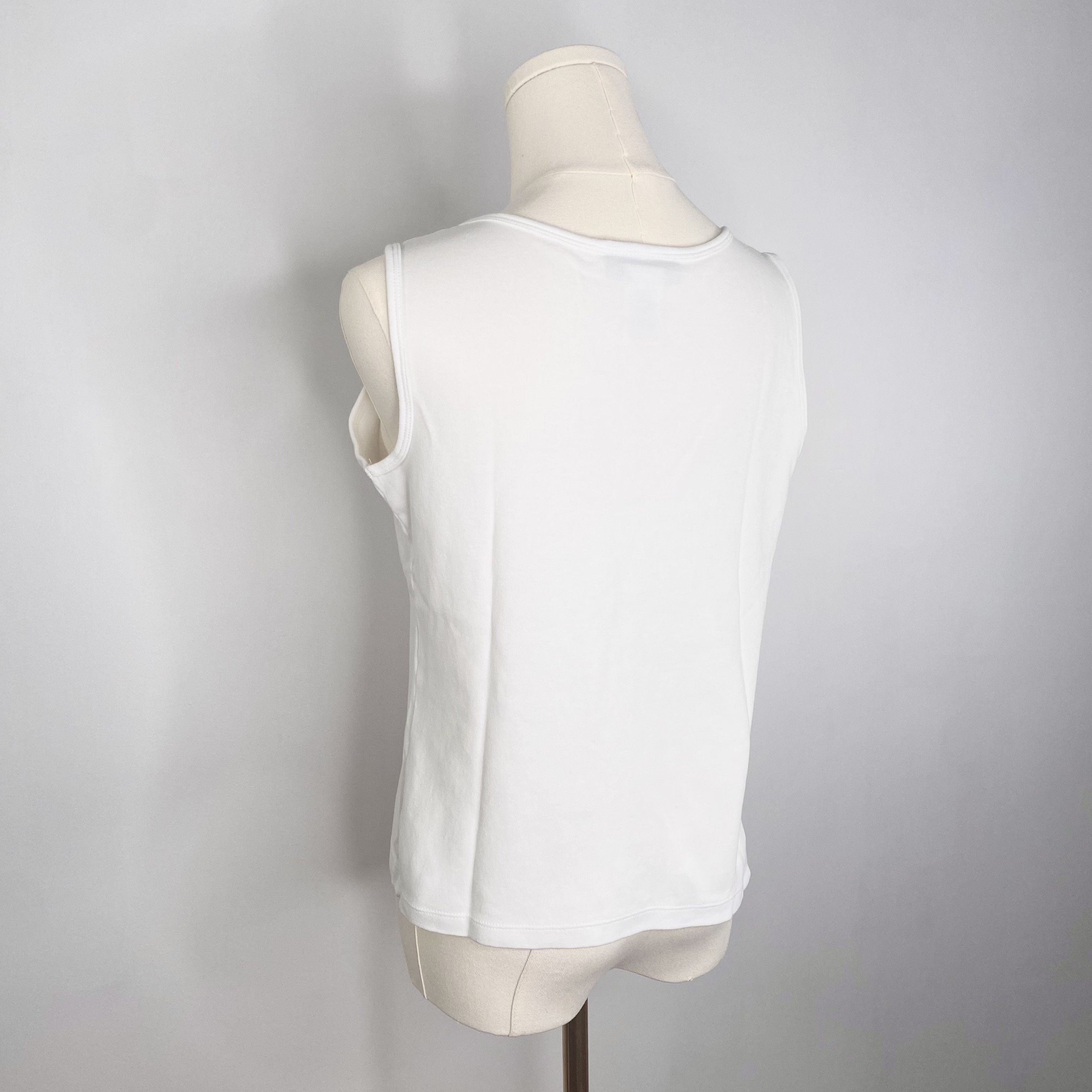 Vintage Karen Scott - White Glitter Fish Camisole T-Shirt Size M / US 6-8 / IT 42-44 - 4 Thumbnail