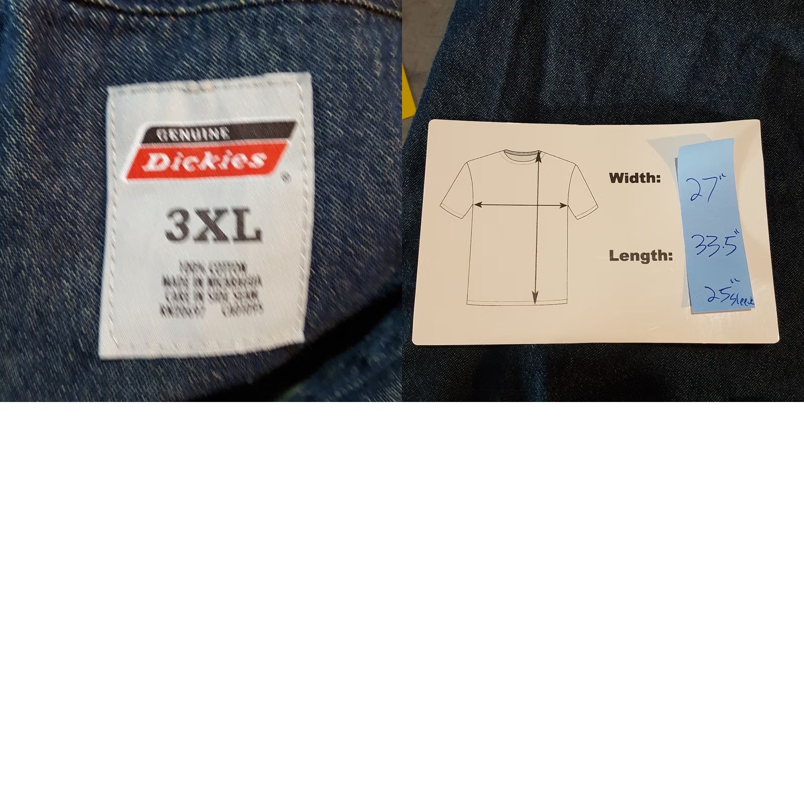 Dickies VINTAGE Dickies Denim Button-Up Shirt Mens 3XL Dark Wash Long Sleeve Workwear Casual 90s Retro USA Size US XXL / EU 58 / 5 - 8 Thumbnail