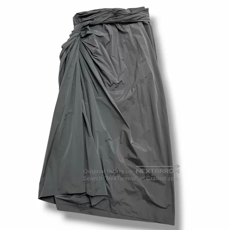 Dries Van Noten Dries Van Noten Grey Ruched Long Midi Skirt Size 35" - 6 Thumbnail