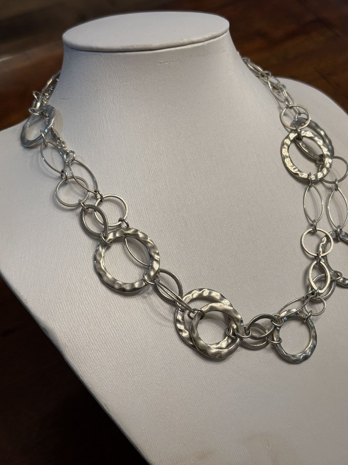 Jewelry Vintage Handmade Hammered Hoop Long Necklace Size ONE SIZE - 5 Thumbnail