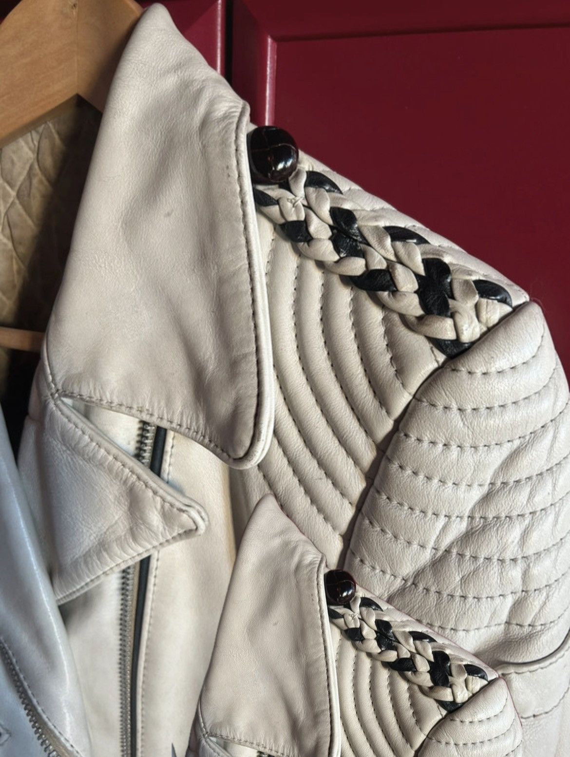 Hein Gericke White leather biker jacket Size S / US 4 / IT 40 - 2 Thumbnail