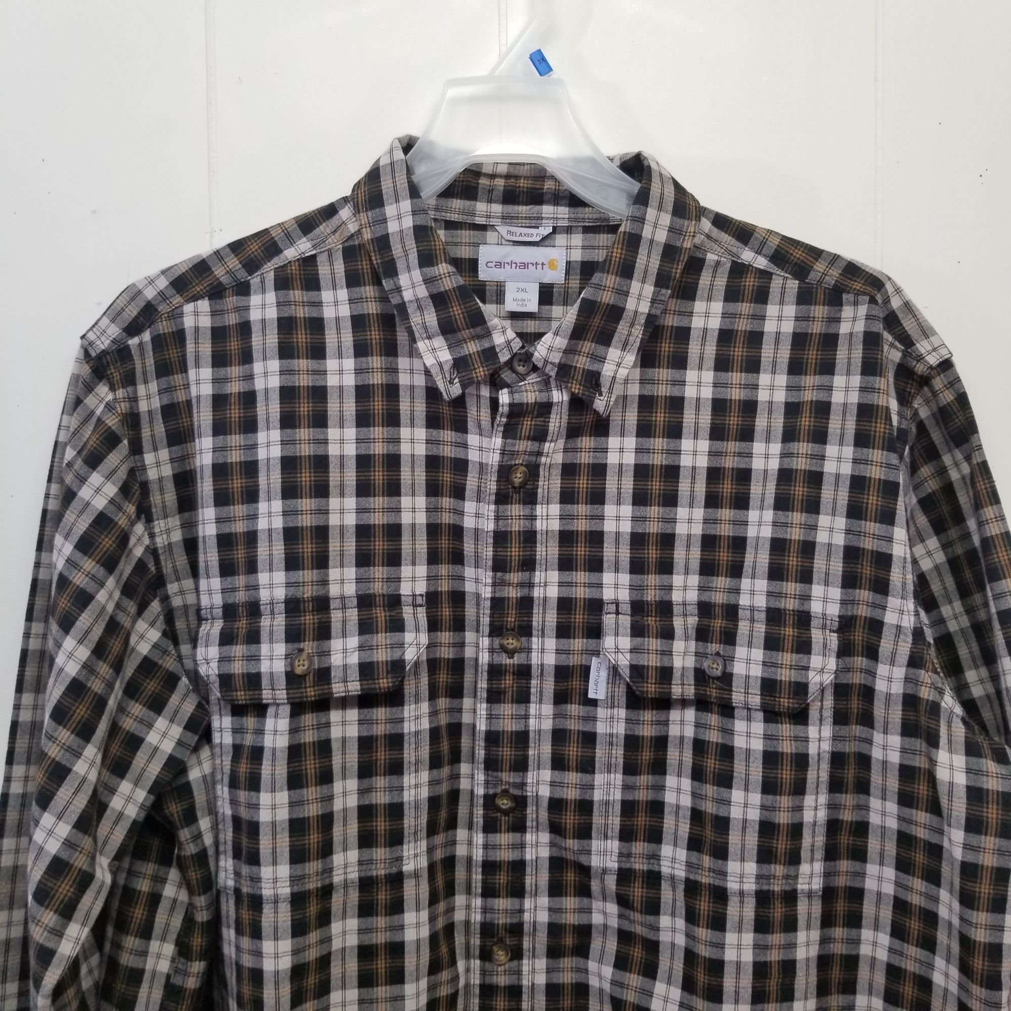 Carhartt Carhartt 2XL Brown Plaid Work Shirt Relaxed Fit Long Sleeves Size US XXL / EU 58 / 5 - 6 Thumbnail
