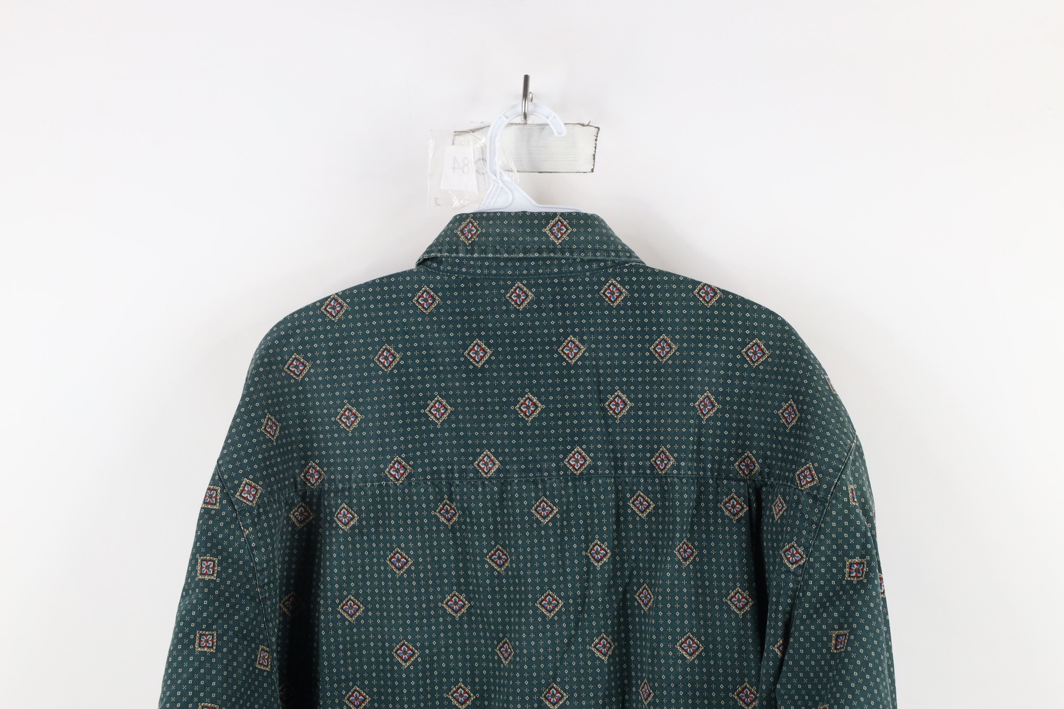 Vintage Vintage 90s Streetwear Geometric Diamond Button Down Shirt Size US L / EU 52-54 / 3 - 10 Thumbnail