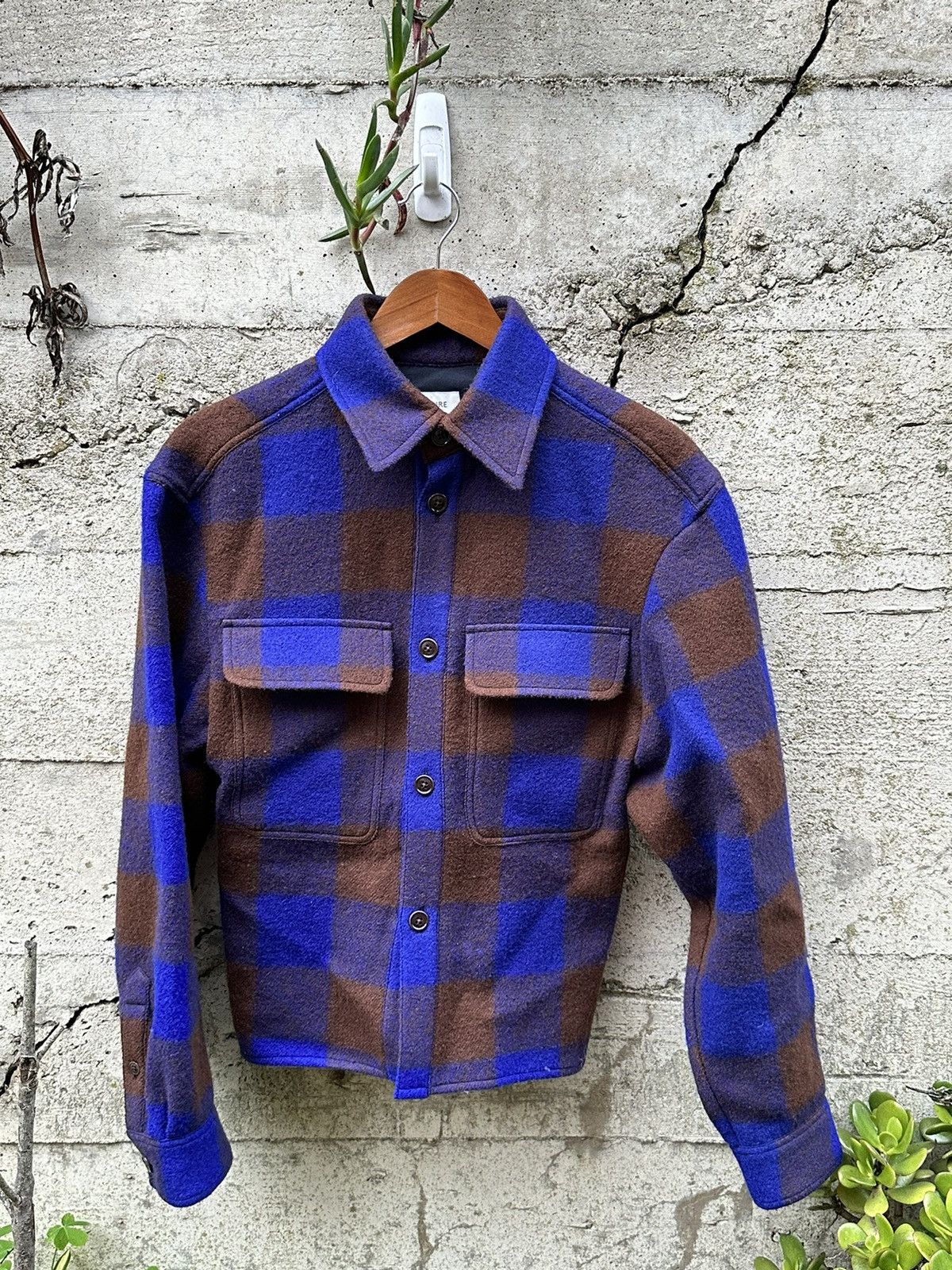Lemaire RARE GRAIL Lemaire wool patterned shirt jacket Size US S / EU 44-46 / 1 - 3 Thumbnail