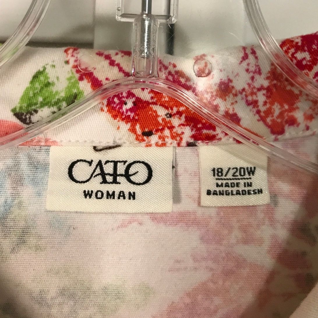 Other Cato Denim Floral Collared Long Sleeve Jacket Women 18/20W Size XXL / US 16-18 / IT 52-54 - 3 Thumbnail