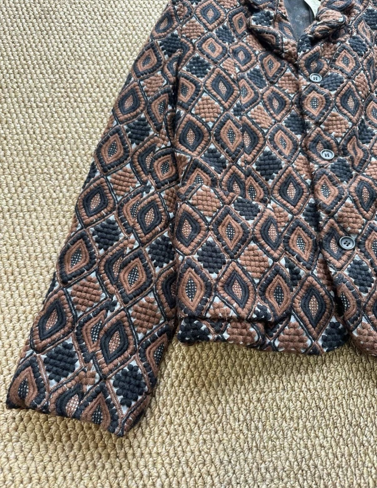Comme des Garcons Comme des Garçons Vintage Geometric Jacquard Short Coat K23 Size S / US 4 / IT 40 - 3 Thumbnail