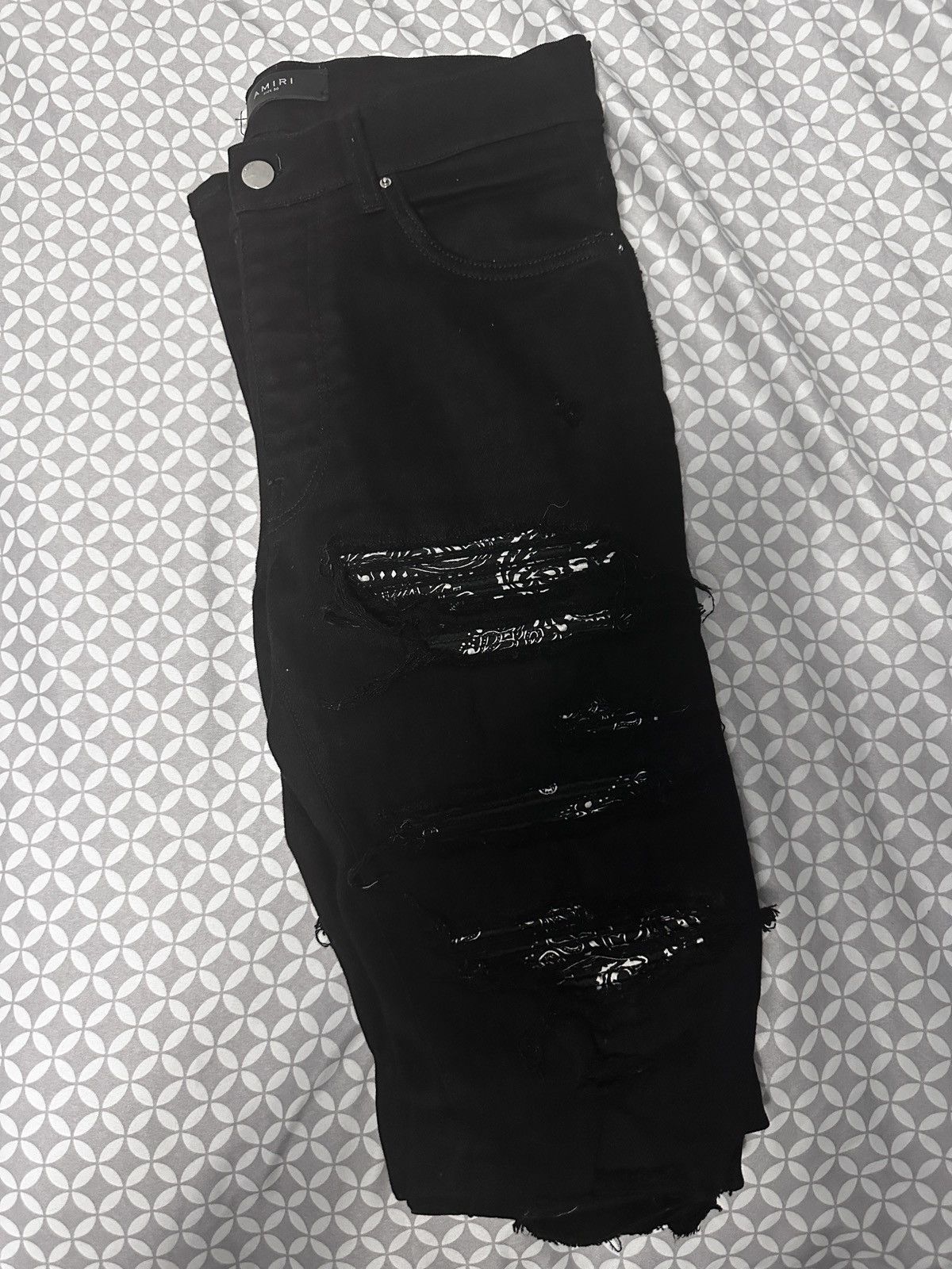 Amiri Amiri MX1 Black Bandana jeans Size US 30 / EU 46 - 2 Thumbnail