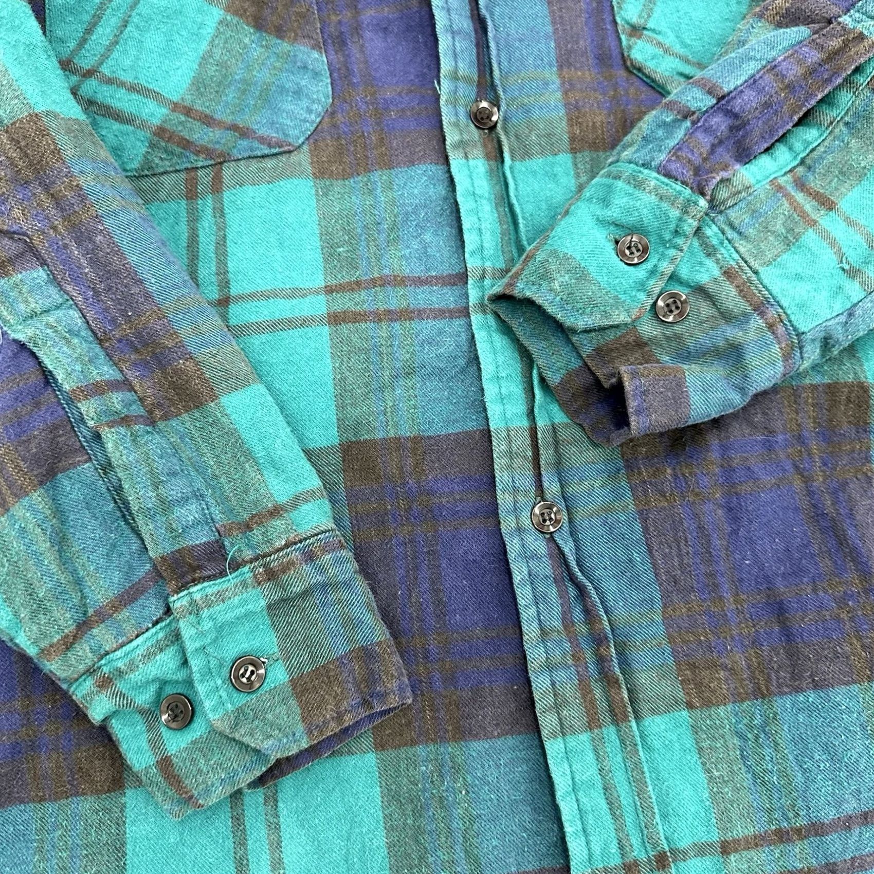 Sears VINTAGE Sears The Men’s Store Blue Plaid Flannel Quilted Lined Jacket Large 80s Size US L / EU 52-54 / 3 - 3 Thumbnail