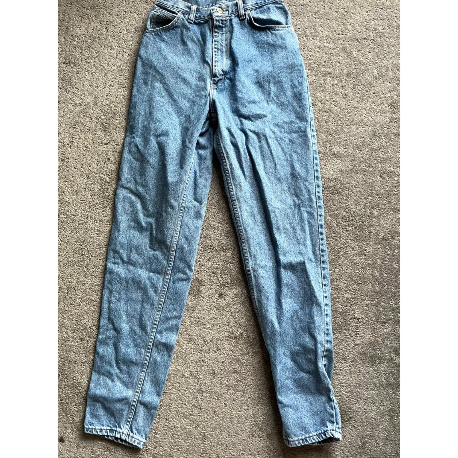 Wrangler VINTAGE Wrangler Jeans 10L USA MSR01 Denim High Rise Tapered Mom Blue Black 1990s Western Size 32" / US 10 / IT 46 - 2 Thumbnail