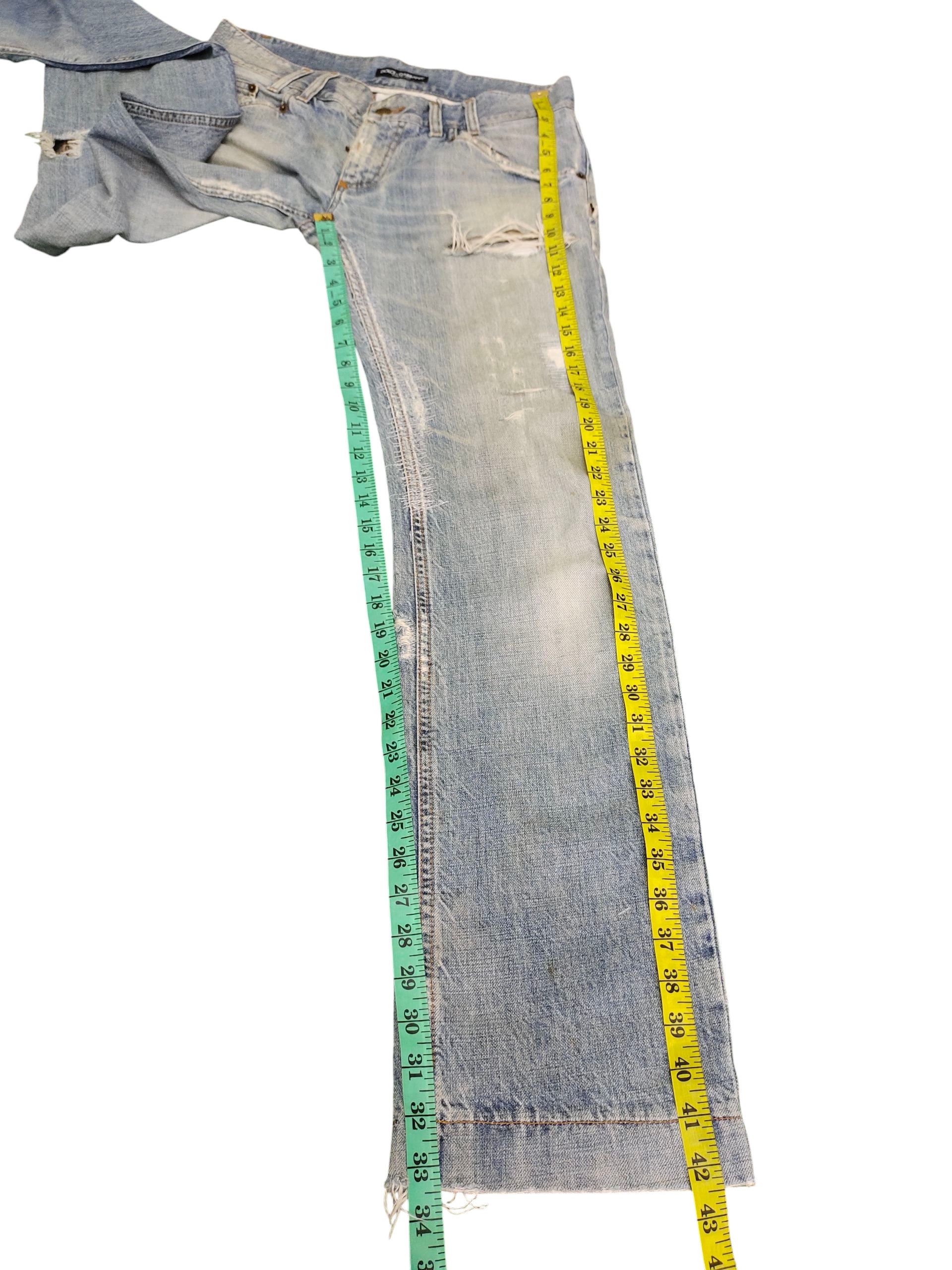 Dolce & Gabbana Vintage 90s Dolce & Gabbana Clawmark Distress Denim Jeans Size US 33 - 15 Thumbnail