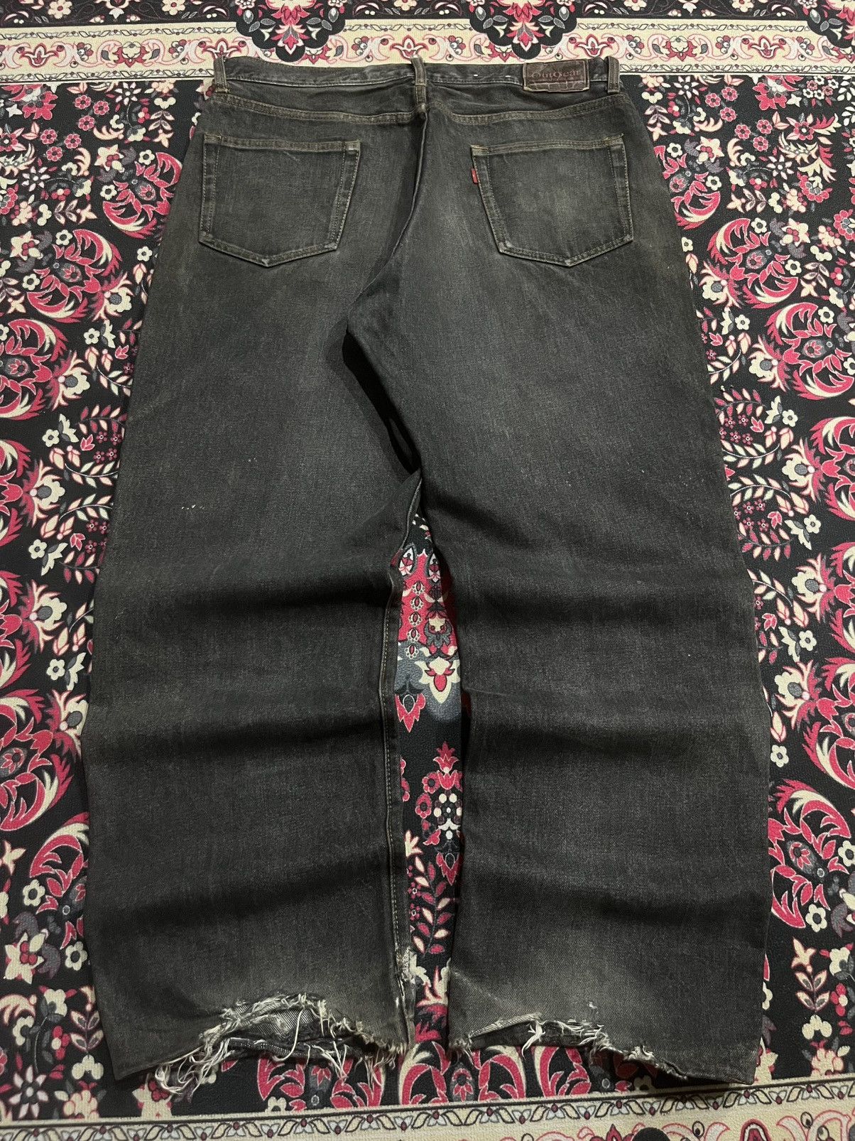 JNCO ⚡️Baggy⚡️Vintage Japanese Brand Brownish Black Frayed Leg Jean Size US 34 / EU 50 - 2 Thumbnail