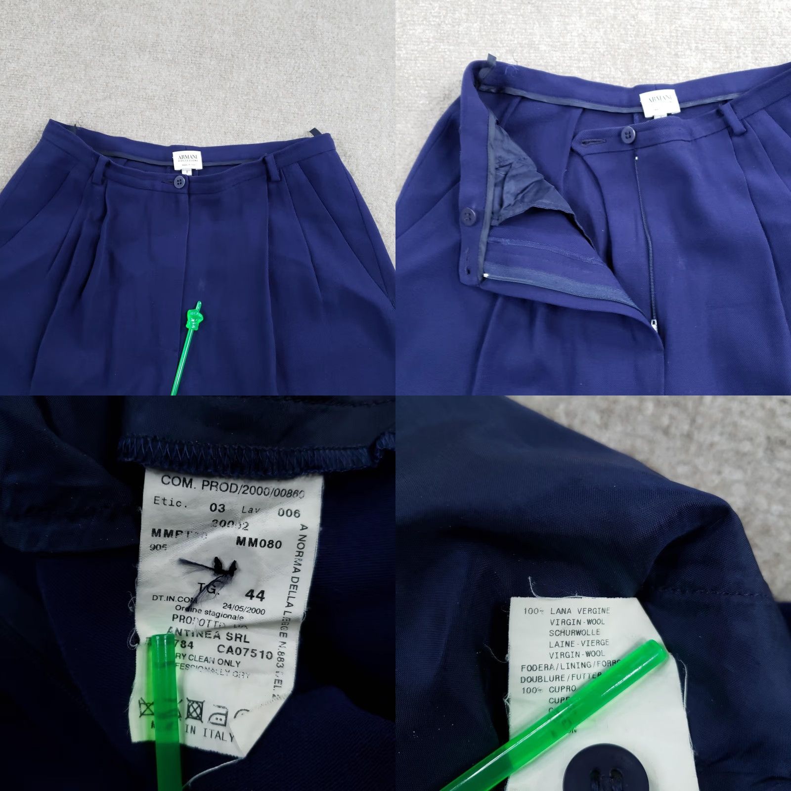 Armani VINTAGE Armani Collezioni Pants Womens 8 Blue Pleated Straight Leg Wool Dress Pants Business Workwear Women 29 in Inseam 27 in Snug? Size 30" / US 8 / IT 44 - 10 Thumbnail