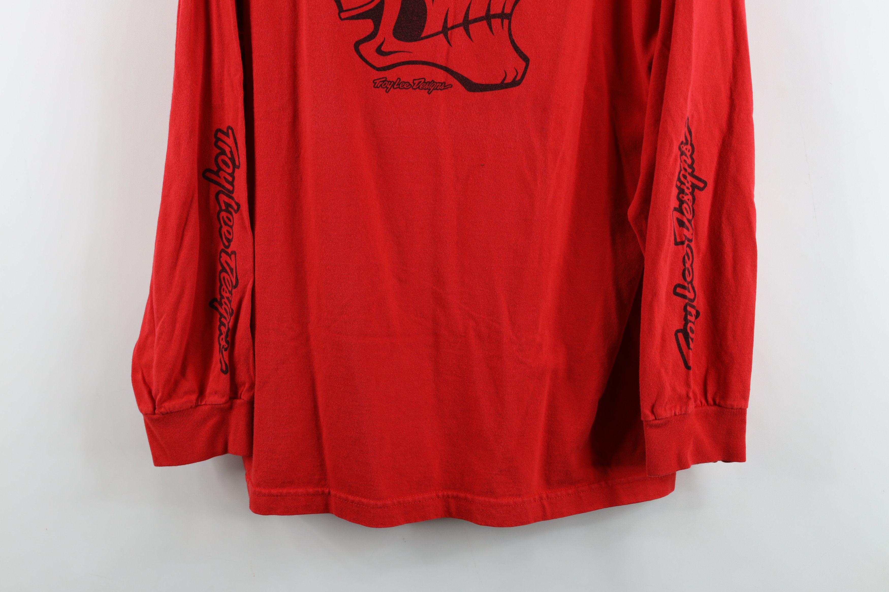 Vintage Vintage Troy Lee Designs Racing Long Sleeve T-Shirt Red Size US L / EU 52-54 / 3 - 3 Thumbnail
