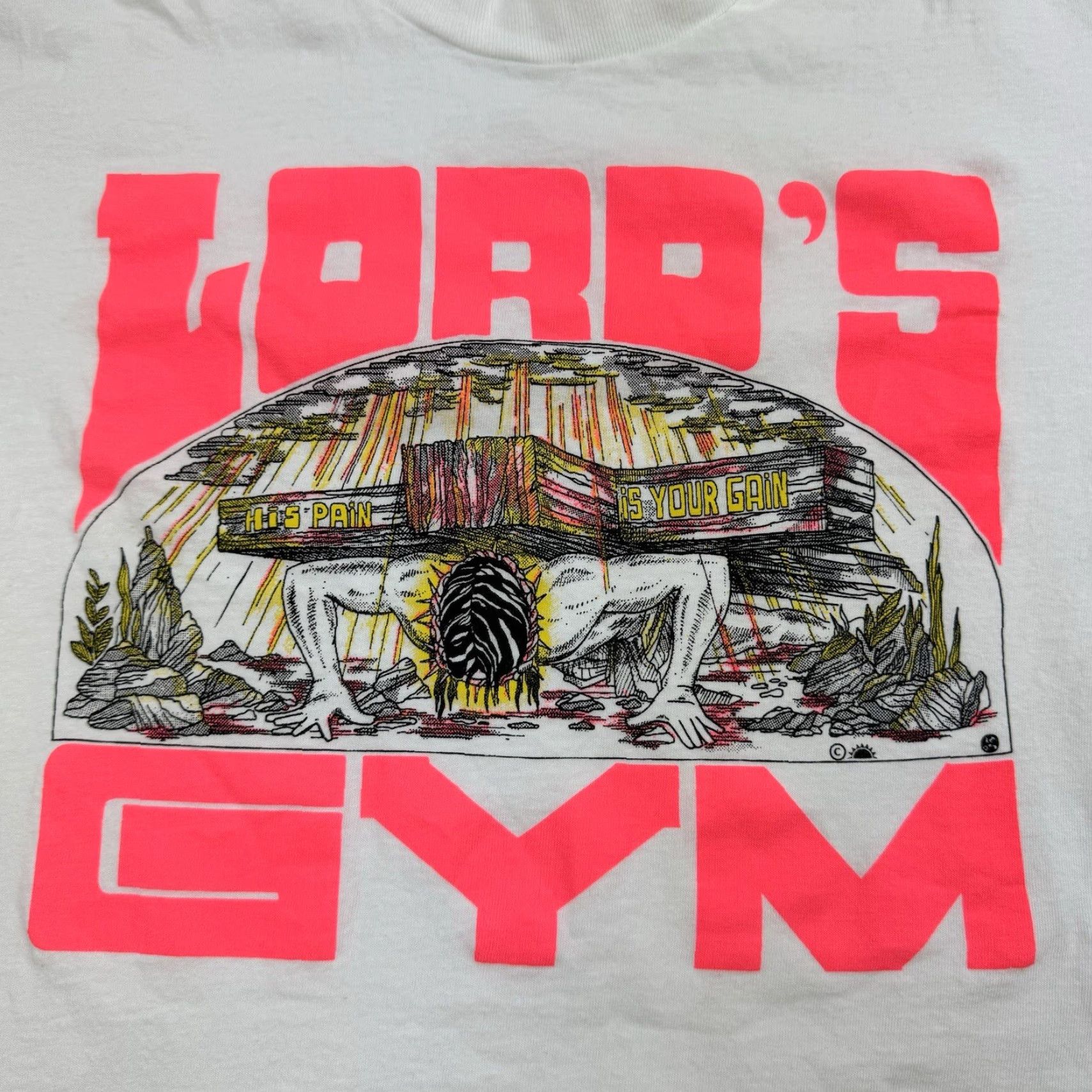 Vintage VINTAGE Lords Gym Shirt Adult Medium White 90s Jesus Christ Religion Mens Size US M / EU 48-50 / 2 - 2 Thumbnail