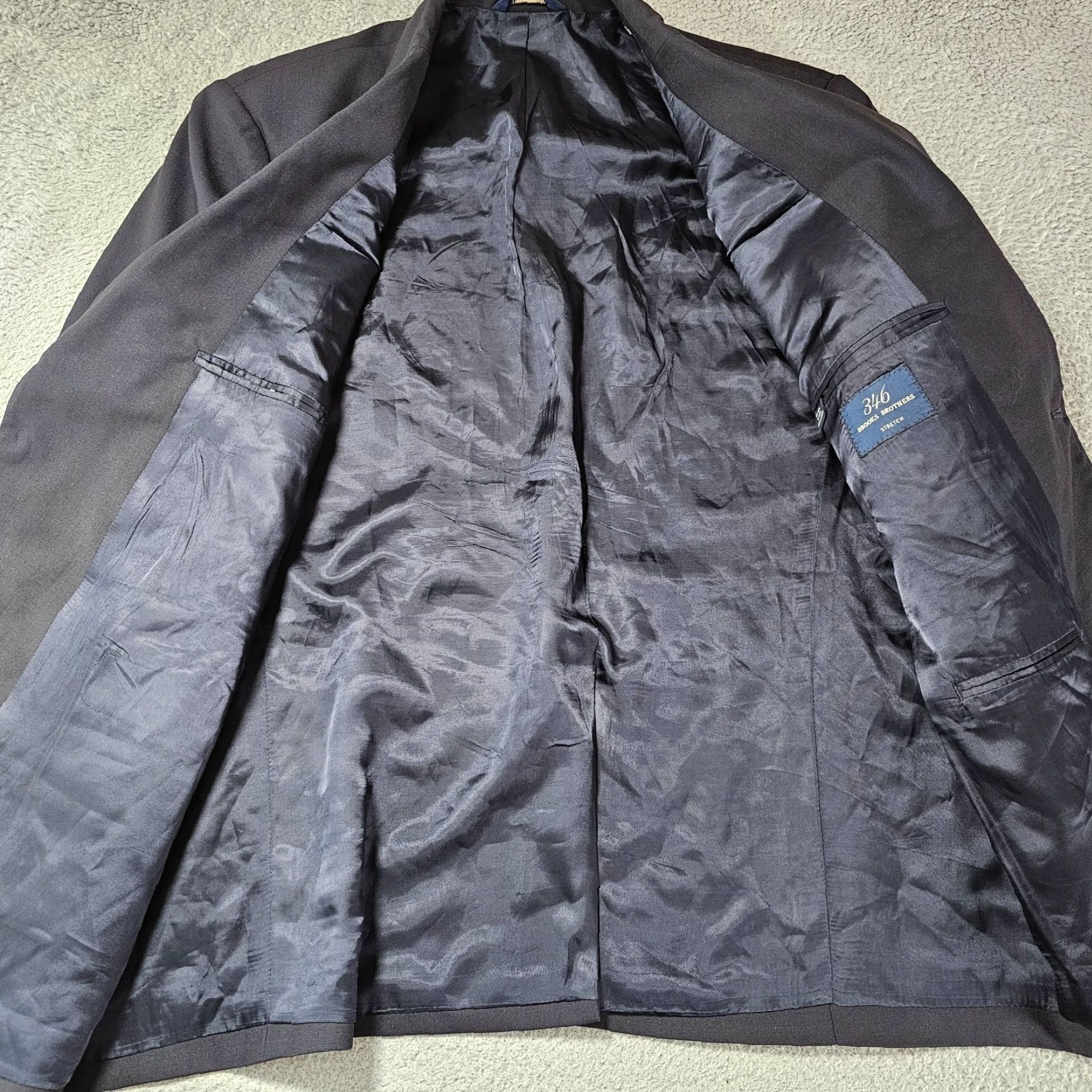 Brooks Brothers Brooks Brothers Blazer Mens 42S Black 346 Wool Stretch Suit Jacket Sports Coat Size 42R - 7 Thumbnail