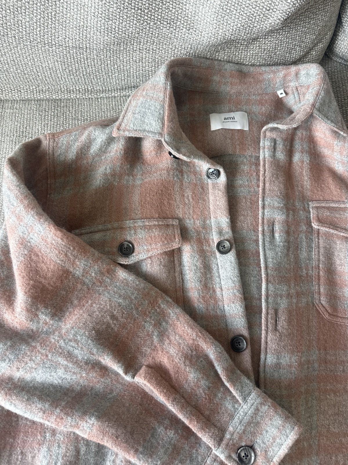 AMI AMI pink plaid shirt jacket Size US M / EU 48-50 / 2 - 2 Thumbnail