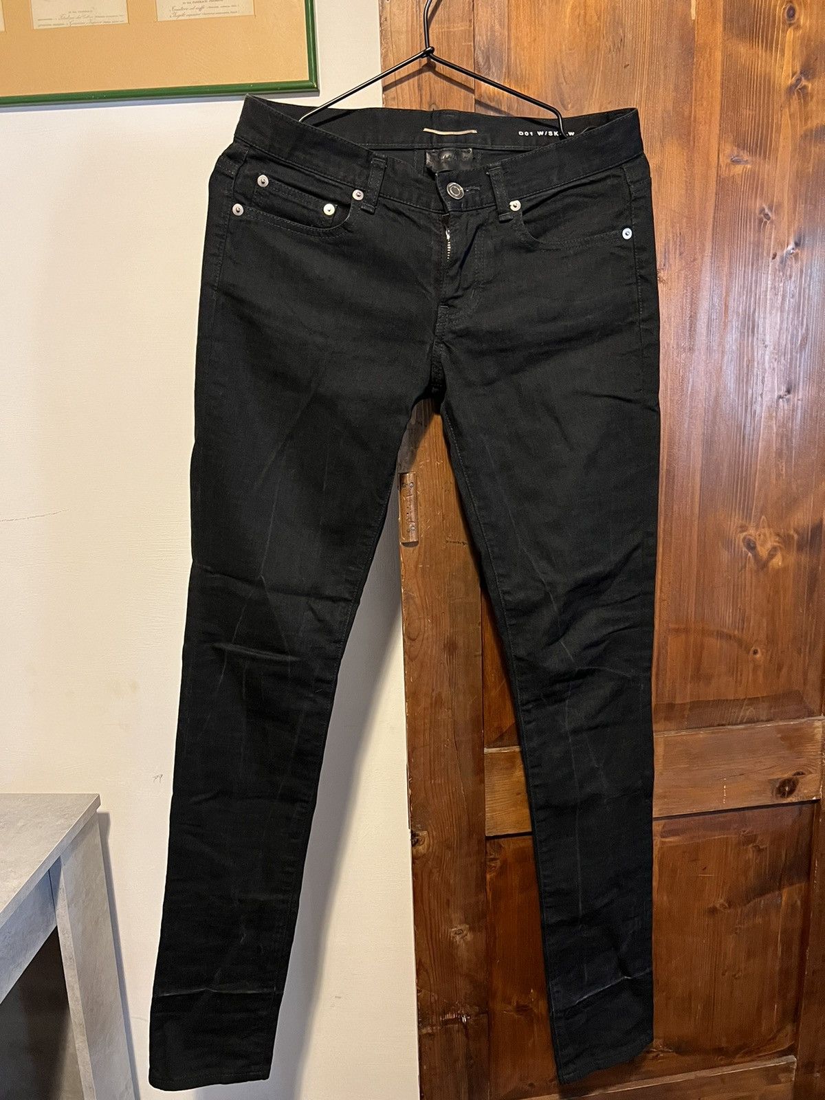 image of Hedi Slimane x Saint Laurent Paris D01 in Black, Men's (Size 26)