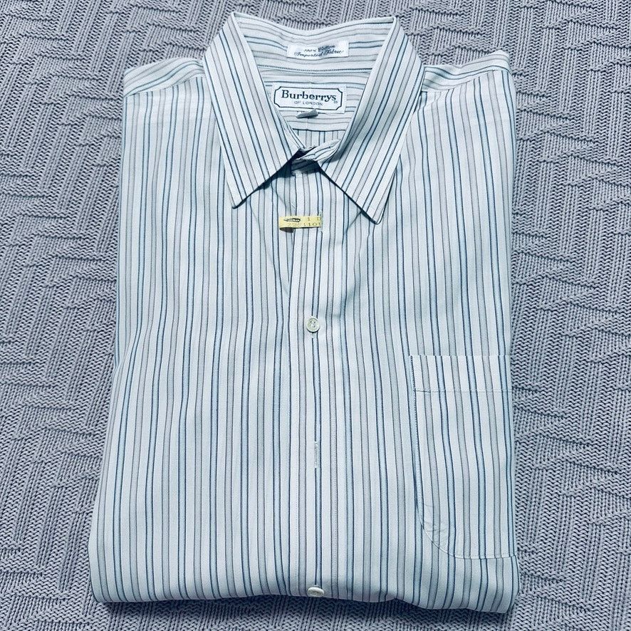 Burberry Vintage Burberry cream striped button down size 16.5 Size US L / EU 52-54 / 3 - 1 Thumbnail
