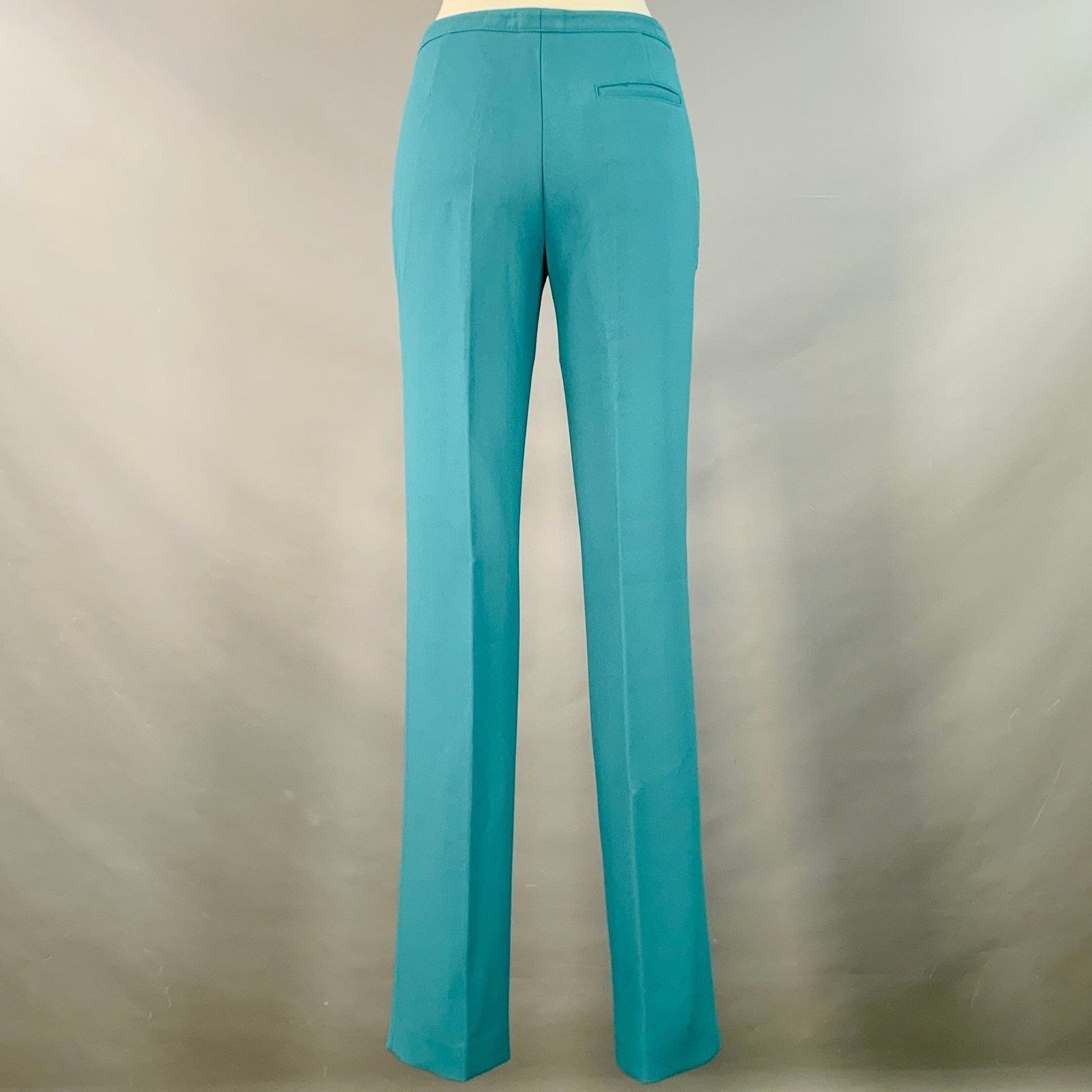 Sies Marjan SIES MARJAN Teal Wool Crepe Low Rise Straight Dress Pants Size 30" / US 8 / IT 44 - 2 Thumbnail