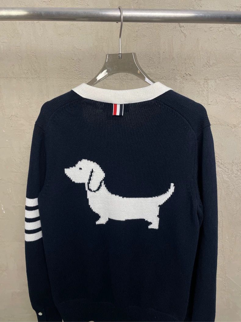 Thom Browne Thom browne Navy blue puppy knitted cardigan jacket 2504-Ne Size XS / US 0-2 / IT 36-38 - 4 Thumbnail