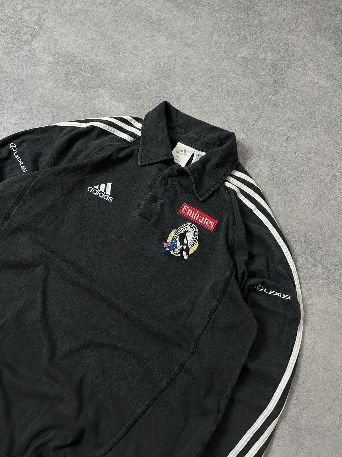 Adidas Vintage Adidas x AFL Collingwood long-sleeved mens Size US L / EU 52-54 / 3 - 2 Thumbnail