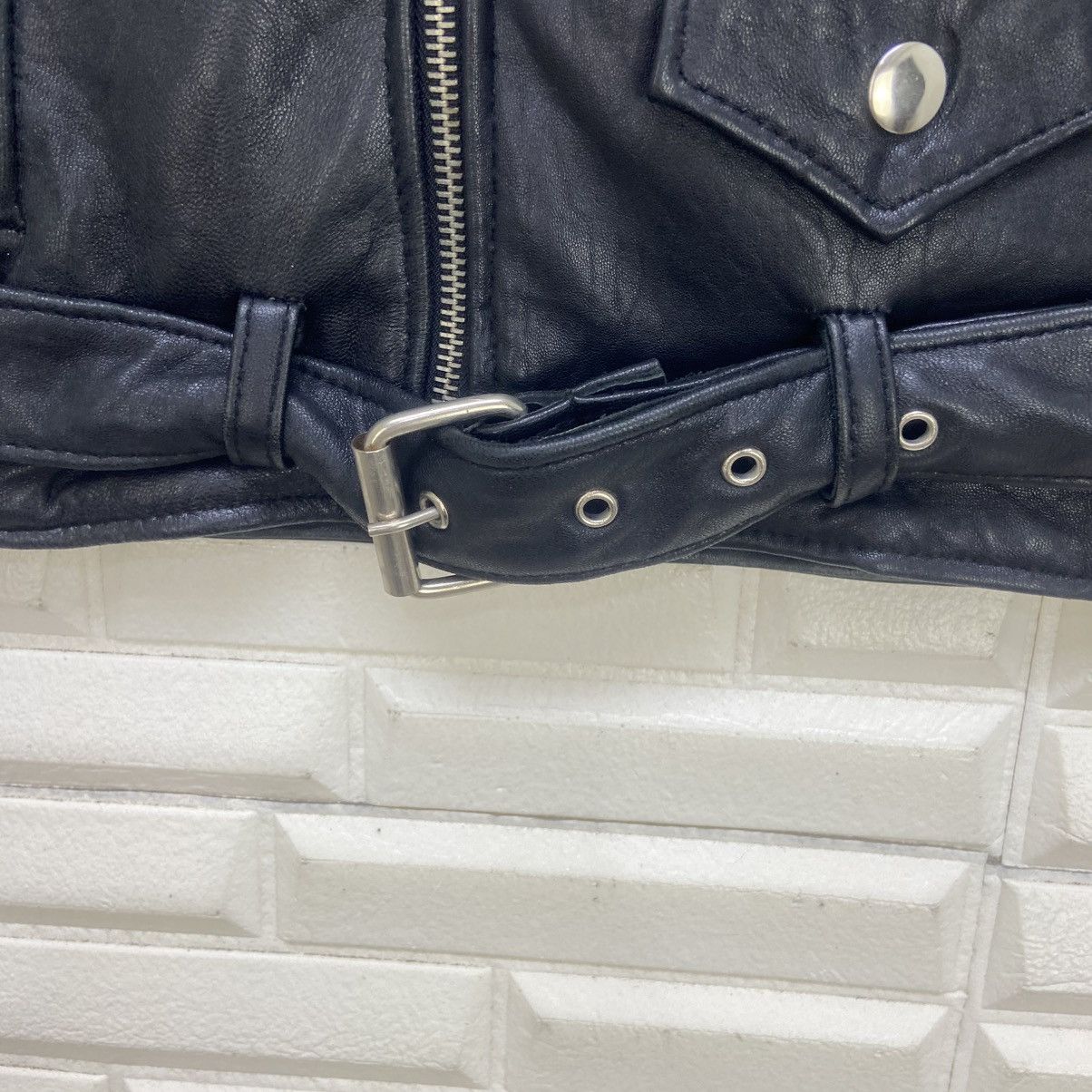 Genuine Leather × Japanese Brand × Leather Japanese Brand Double Collar Leather Jacket Size US XS / EU 42 / 0 - 8 Thumbnail
