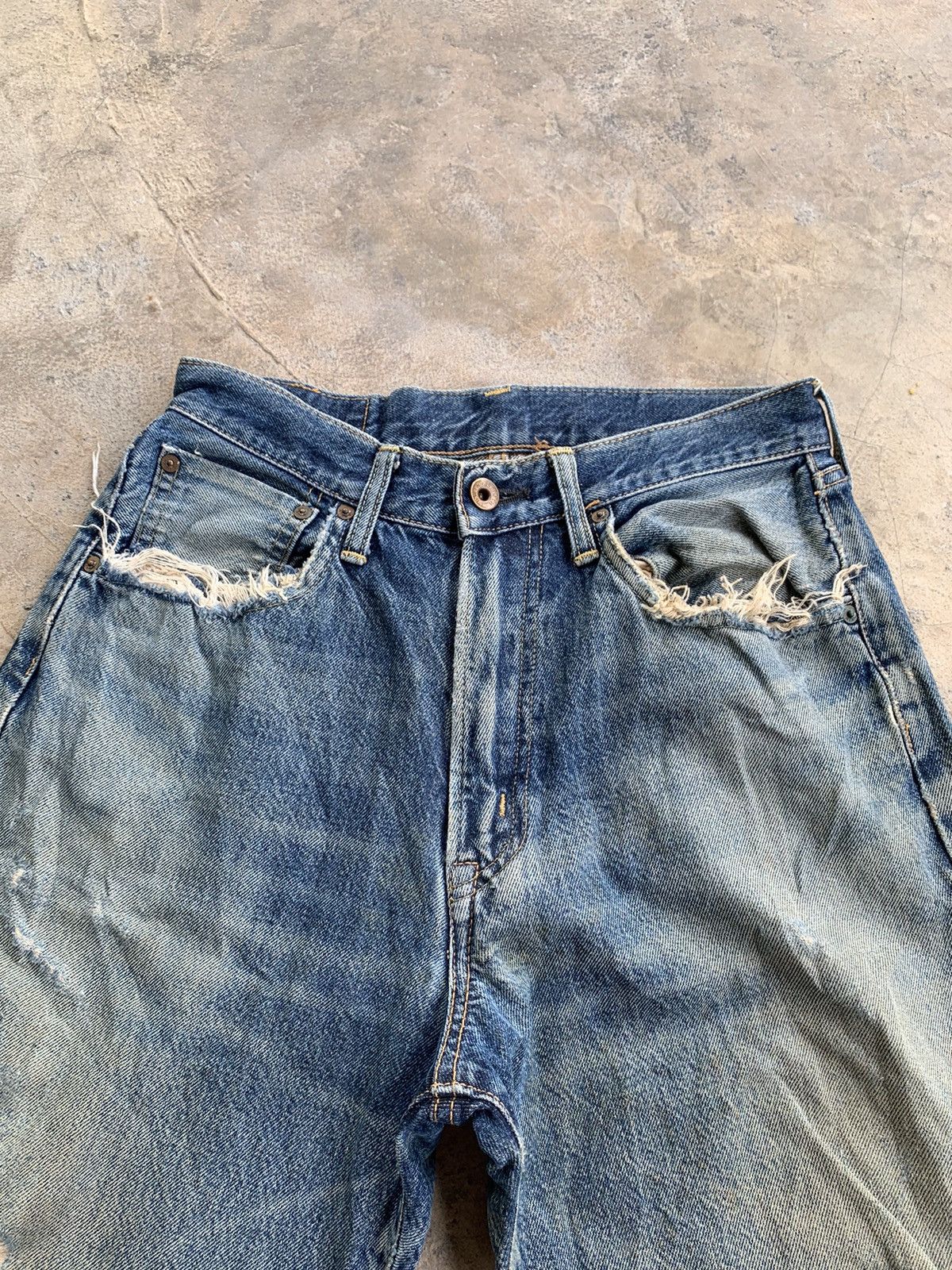 Edwin × Japanese Brand Vintage Edwin 505 Baggy Redline Selvedge Distressed Denim Size US 27 - 12 Thumbnail