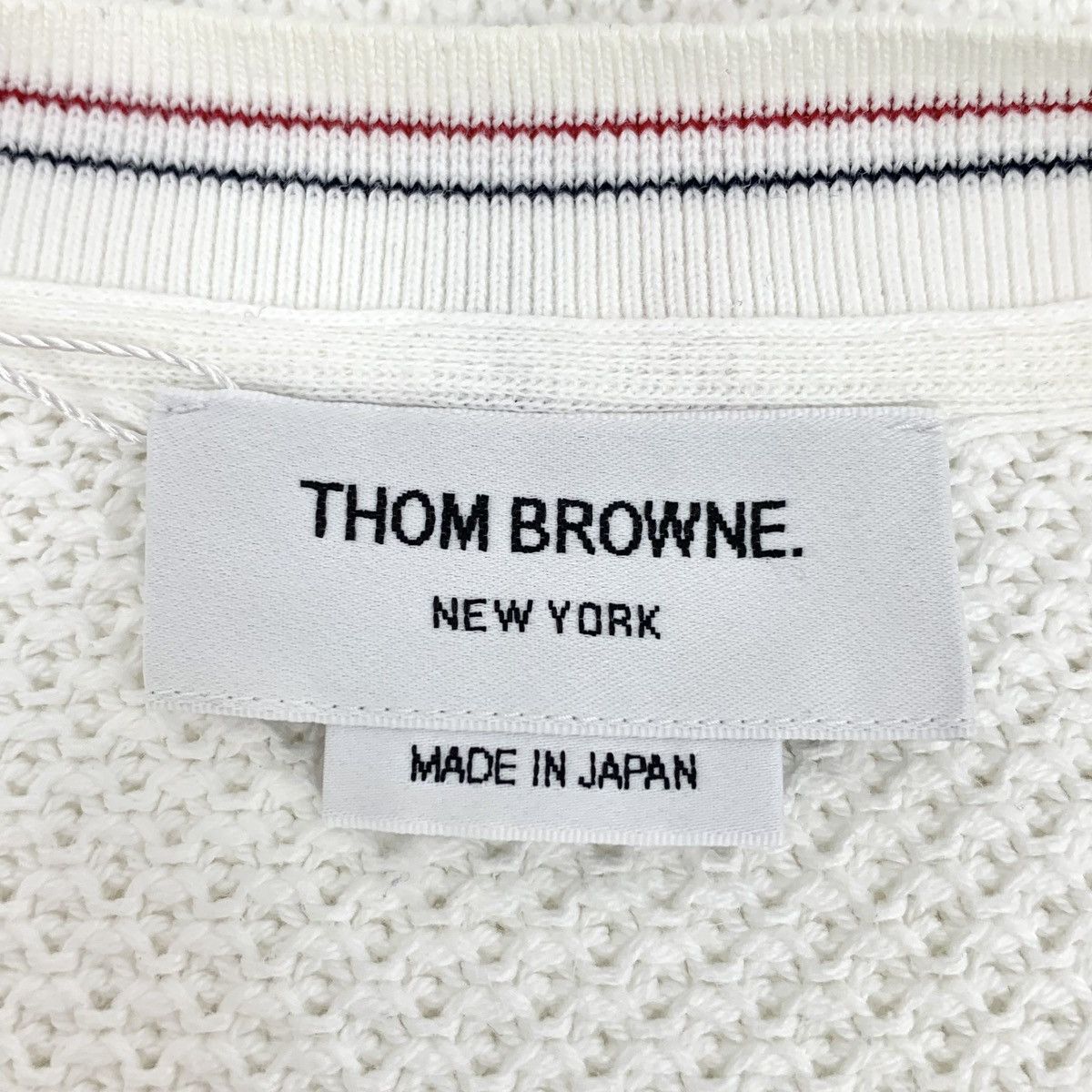 Thom Browne Thom Browne White Striped Trim Short Sleeve T-Shirt K26WX Size M / US 6-8 / IT 42-44 - 6 Thumbnail
