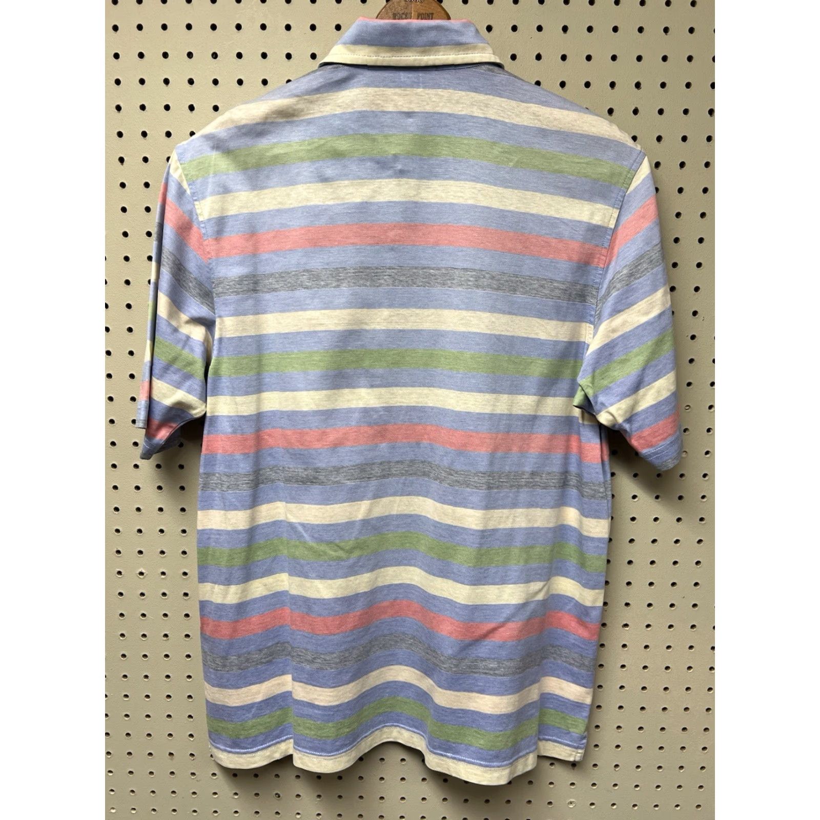 Lands' End Lands' End Polo Shirt M Multicolor Striped Short Sleeve Collared Polo Men's Regular Fit Size US M / EU 48-50 / 2 - 2 Thumbnail