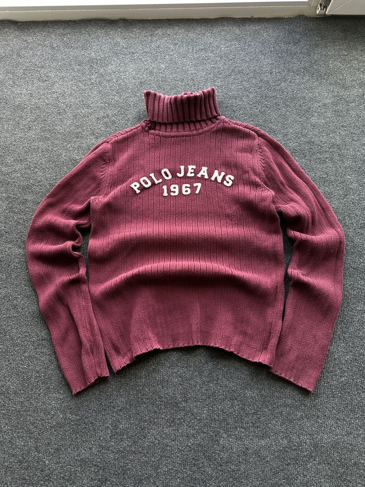 Ralph Lauren 🚨POLO JEANS CO RALPH LAUREN RARE BURGUNDY SWEATER Size S / US 4 / IT 40 - 1 Thumbnail