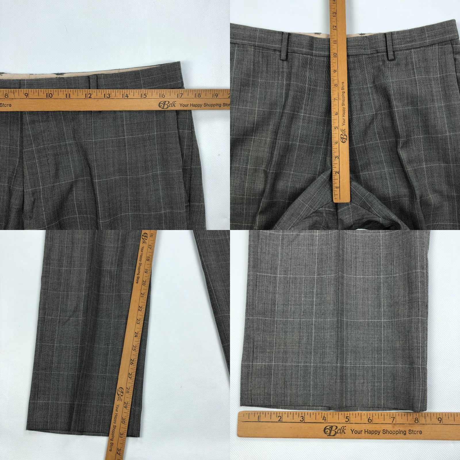 Banana Republic Banana Republic Pants Dress Pants Slim Fit 34x32 Gray Glen Plaid Wool Polyester Trousers Men Casual Formal Ivy League Vintage: No Size US 34 / EU 50 - 8 Thumbnail