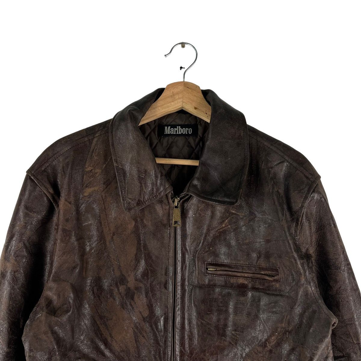 Marlboro 🔥VINTAGE BIKER GENUINE LEATHER JACKET FLY MARLBORO Size US S / EU 44-46 / 1 - 2 Thumbnail