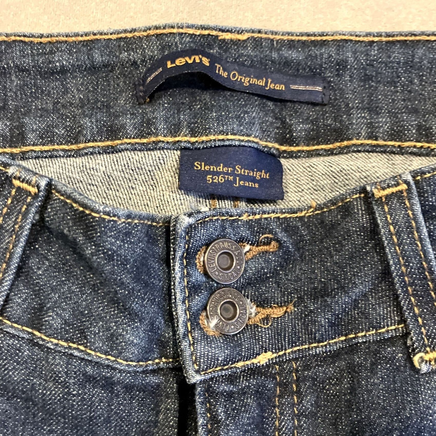 Levi's Levi’s 526 Slender Straight Blue Denim Jeans Women's 32" X 30" Inseam Dark Size 24" / US 00 / IT 34 - 2 Thumbnail