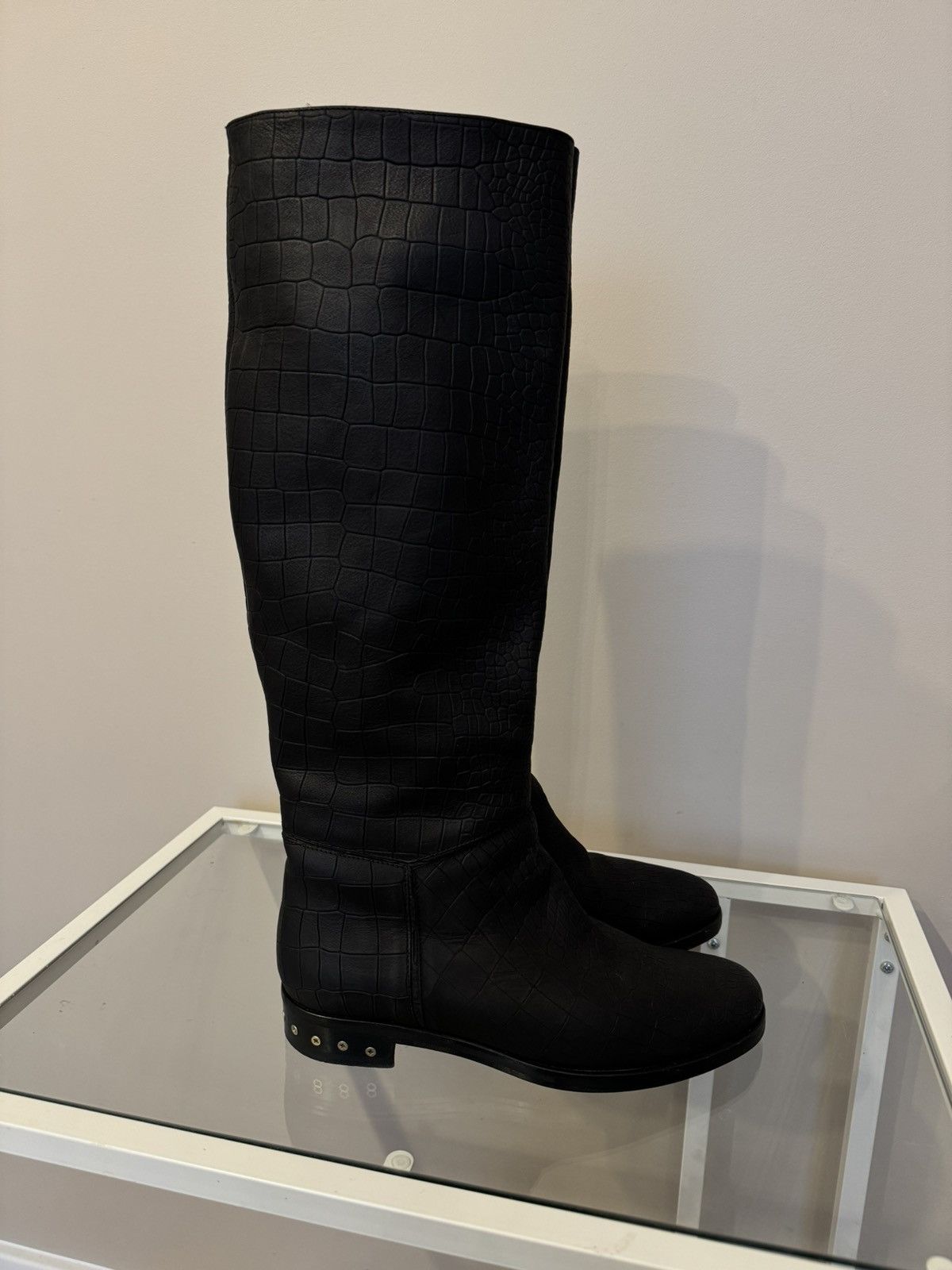Lanvin Lanvin made in Italy leather crocodile style boots luxury Size US 7 / IT 37 - 3 Thumbnail