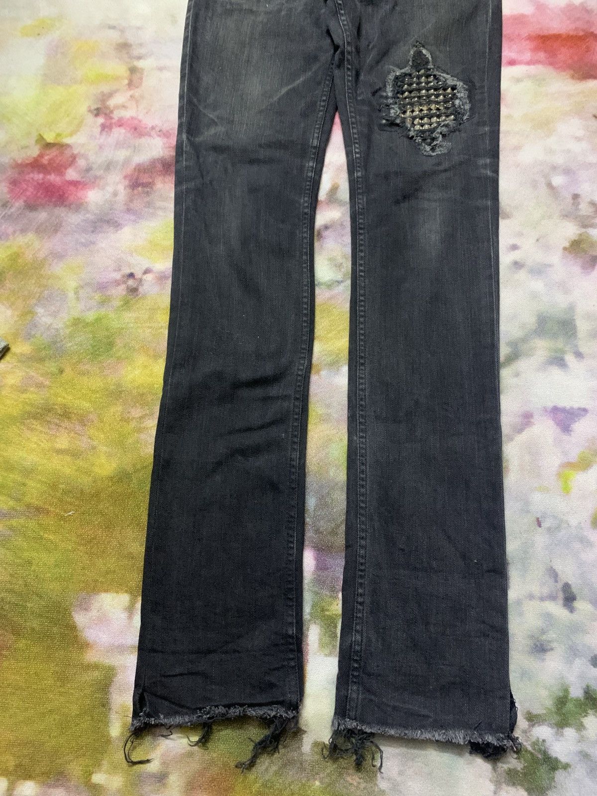 Le Grande Bleu (L.G.B.) Japanese Brand Z VARGAS Goth Punk Vkei Skinny Denim Size US 29 - 6 Thumbnail
