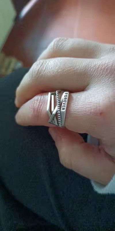 Other 925 Sterling Silver vintage Geometric Ring Size ONE SIZE - 4 Thumbnail