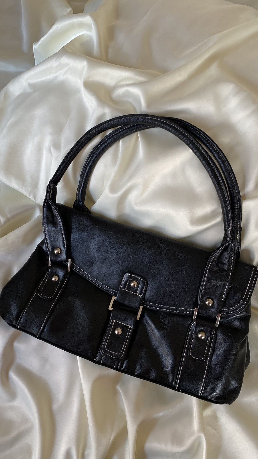 Vintage Vintage leatherette black shoulder bag Size ONE SIZE - 5 Thumbnail