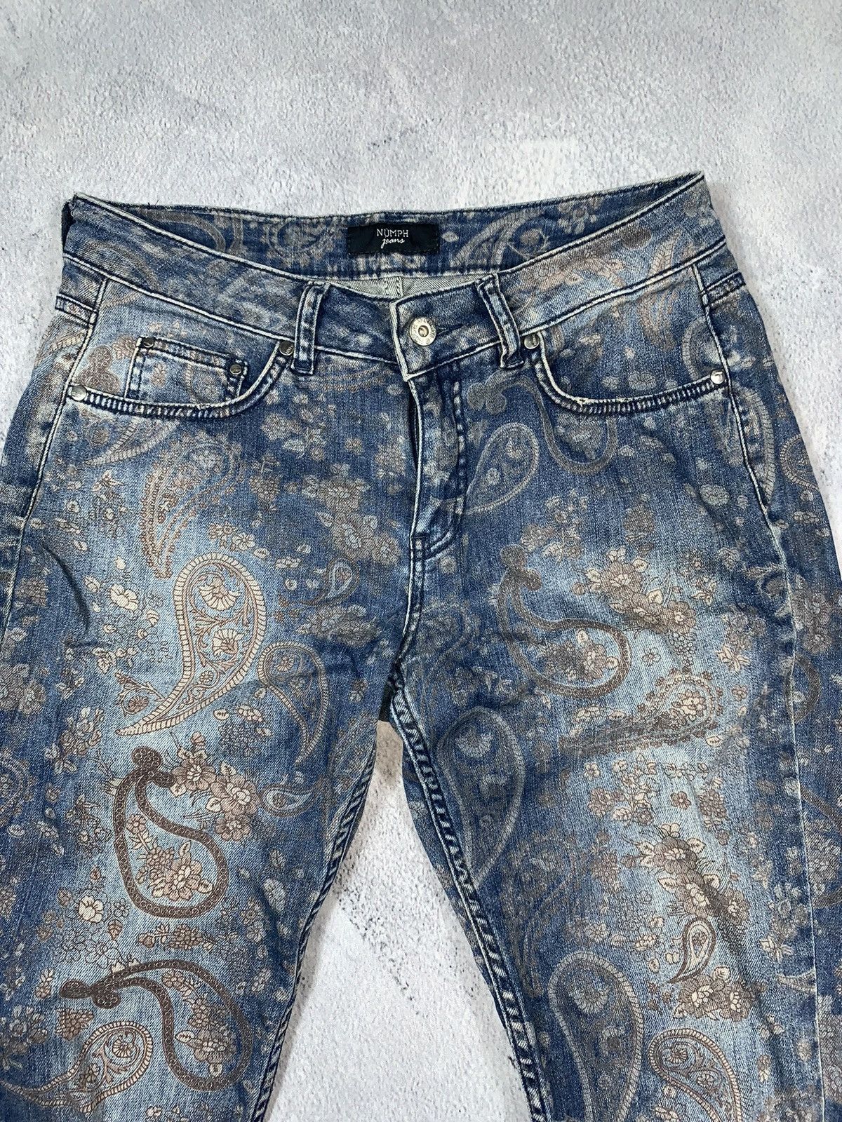 Japanese Brand × Vintage Vintage Y2K Japanese floral denim jeans pants streetwear Size 29" - 5 Thumbnail