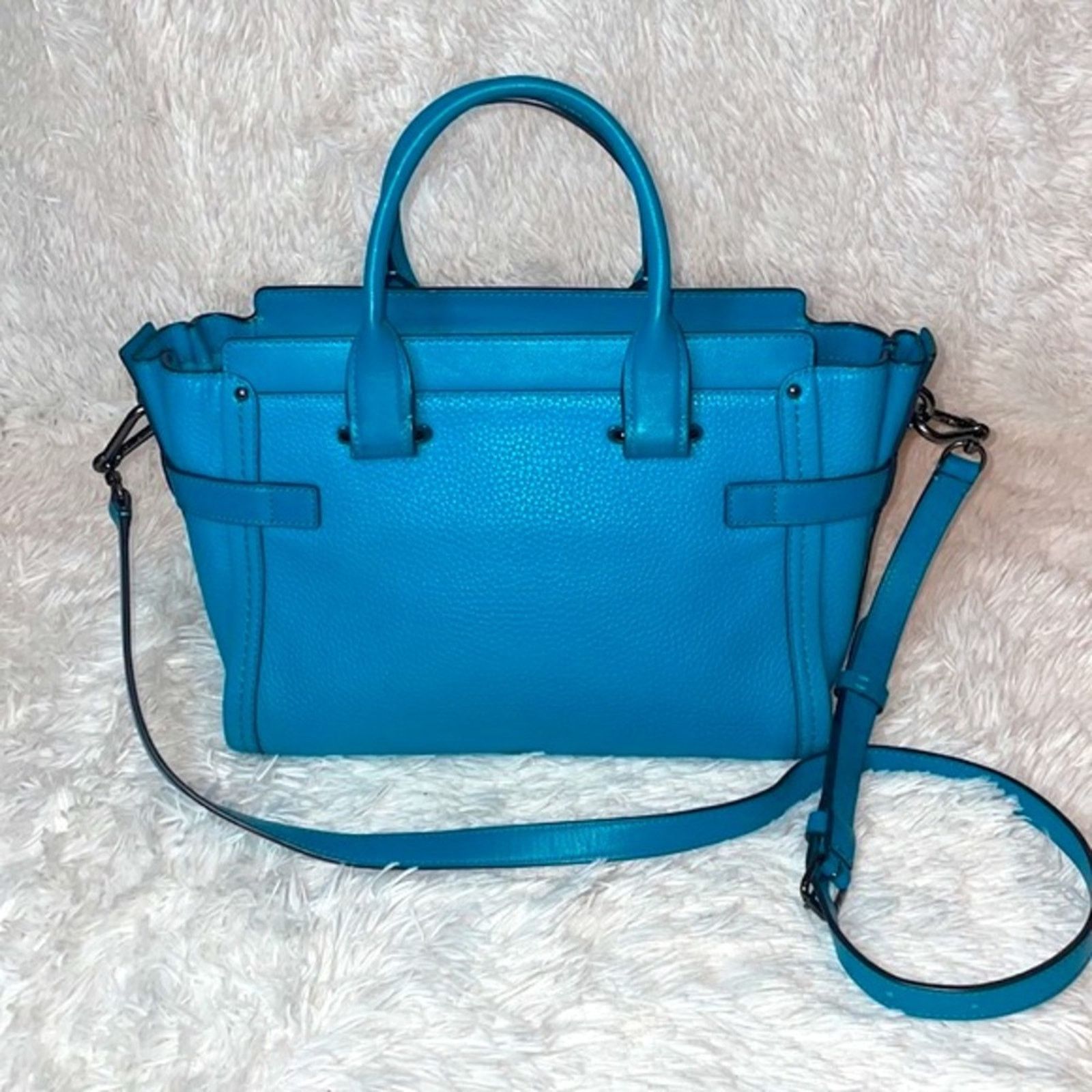 Coach Coach Swagger 27 Satchel Crossbody + Wallet Set Turquoise Size ONE SIZE - 5 Thumbnail