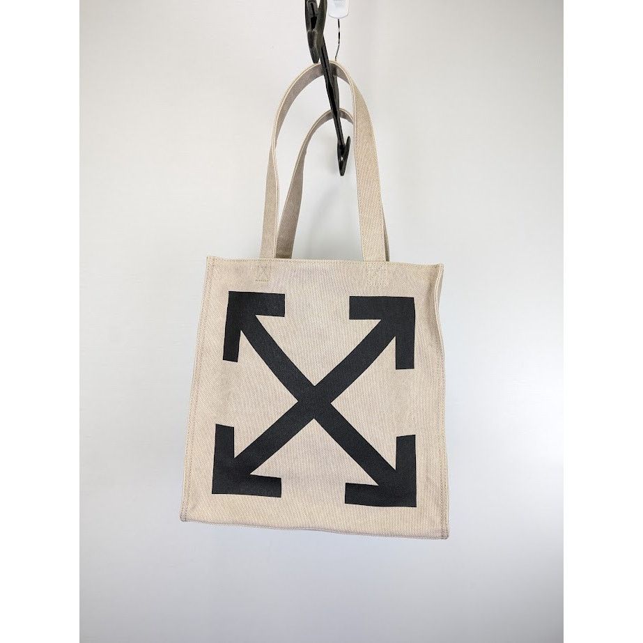 Off-White o1rshd1 Q:2 / Size: OS / Quote Shopper 40 Bag in Beige Black Size ONE SIZE - 12 Thumbnail