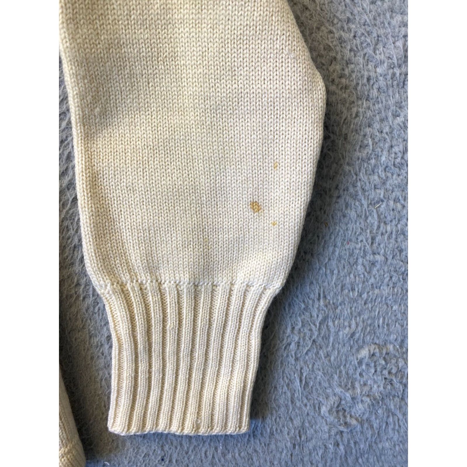 Vintage VINTAGE Letterman Sweater St Francis 72 Beige 100% Virgin Wool L Mens - 1960s / FF Classic Size US L / EU 52-54 / 3 - 3 Thumbnail