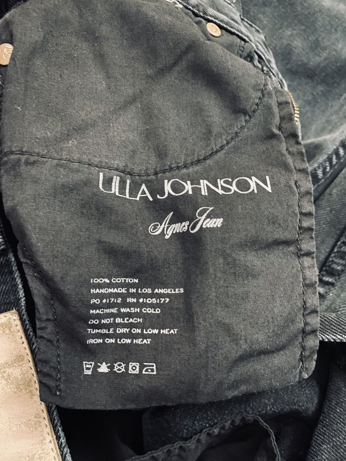 Ulla Johnson Ulla Johnson Black Smoke Wash Agnes Jeans Made in USA 25 VGC Size 25" / US 0 / IT 36 - 3 Thumbnail