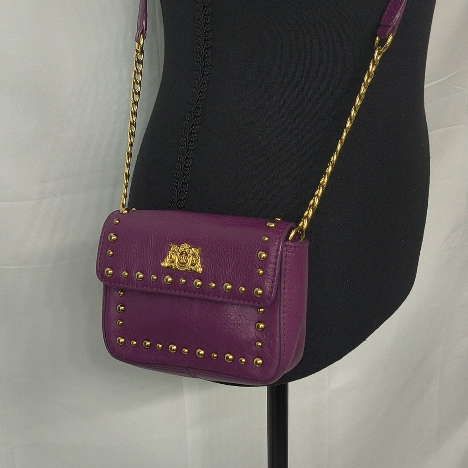 Juicy Couture Y2K Juicy Couture Purple Studded Leather Crossbody Bag Size ONE SIZE - 1 Thumbnail