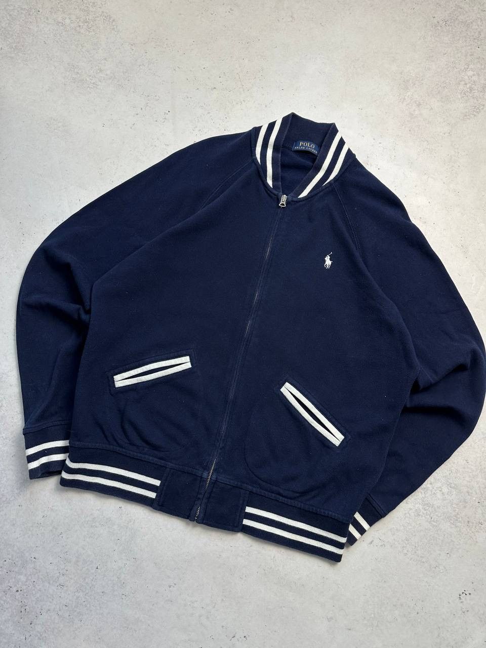Vintage Vintage Polo Ralph Lauren Cotton Bomber Jacket Y2K Size US L / EU 52-54 / 3 - 3 Thumbnail