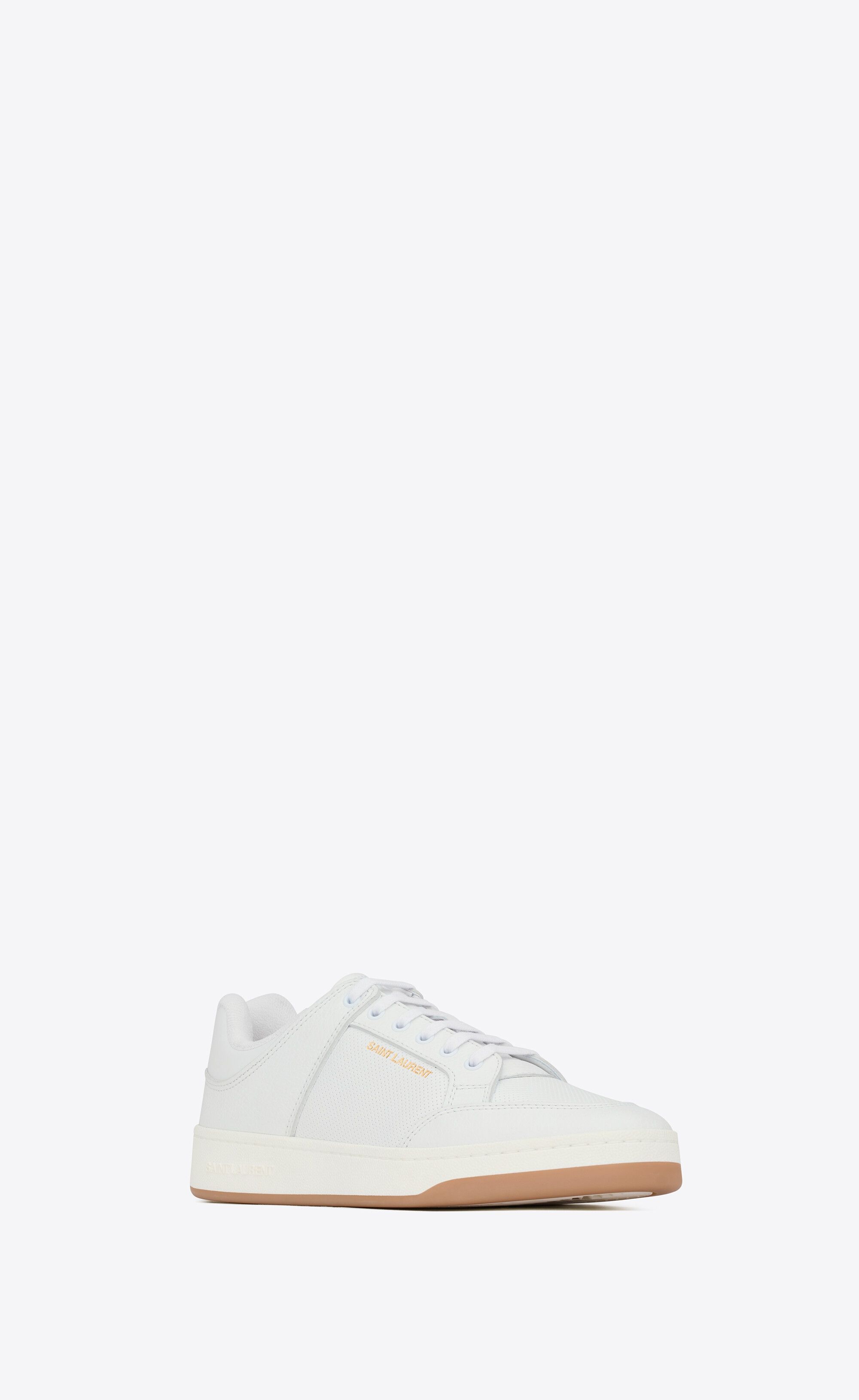 Saint Laurent Paris oc11z1125 SL/61 Sneakers in Perforated Leather in White Size US 10 / EU 43 - 6 Thumbnail