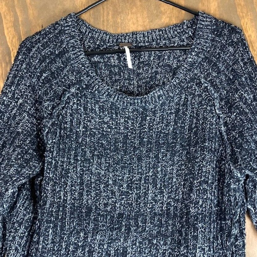 Free People Free People Womens Sweater Black Slouchy Pullover Knit Ribbed M Size M / US 6-8 / IT 42-44 - 2 Thumbnail