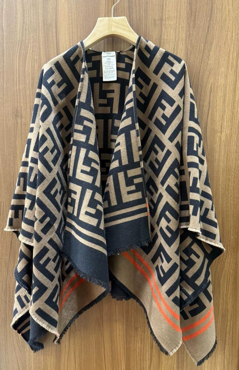 Fendi FENDI FF Wool Silk Cape Shawl - dmc Size US M / EU 48-50 / 2 - 1 Thumbnail
