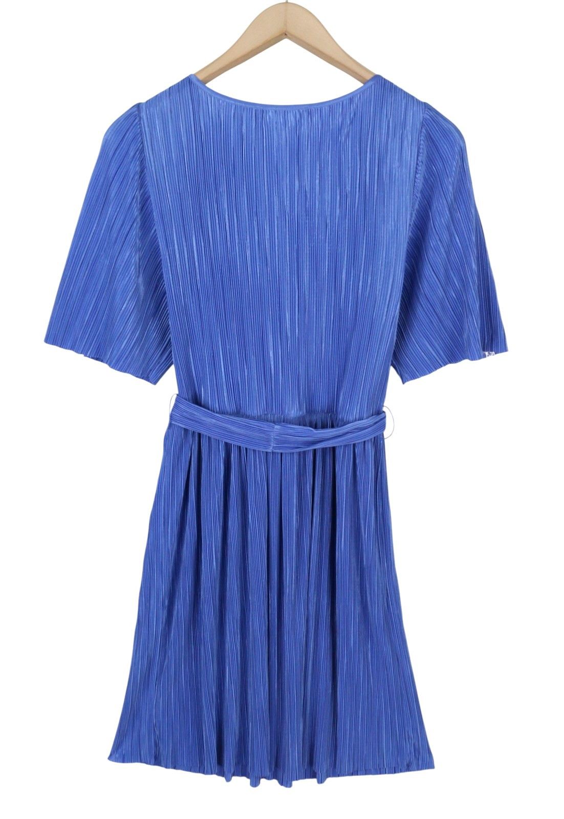 MAX&Co. XS Blue Textured Belted Short Sleeve Mini Dress 88915 Size XS / US 0-2 / IT 36-38 - 4 Thumbnail