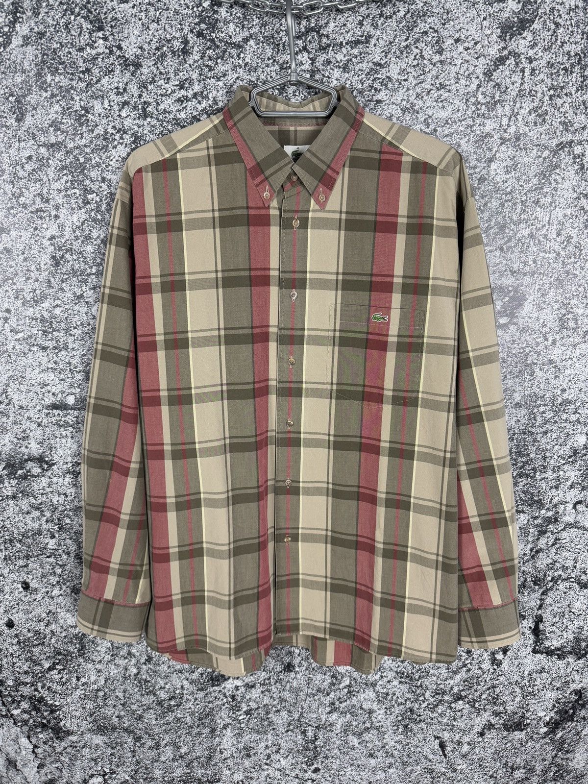 Lacoste Lacoste Long Sleeve Plaid Shirt Button Up Vintage Size 43 Size US XL / EU 56 / 4 - 1 Thumbnail