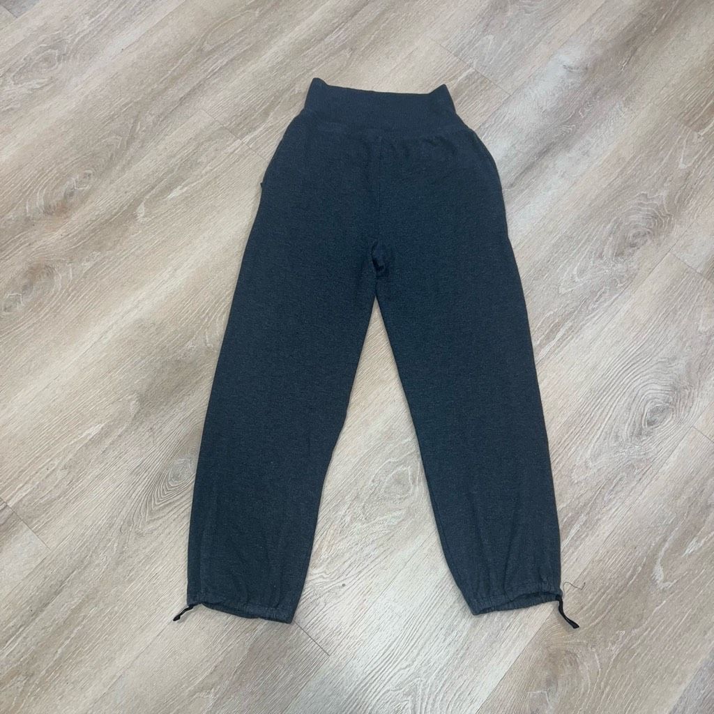 American Apparel Aerie High Waist Thick Band Jogger Sweatpants Charcoal Gray, Juniors Medium Size 28" / US 6 / IT 42 - 2 Thumbnail
